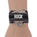 Flerlags læderarmbånd med rockmotiv 6