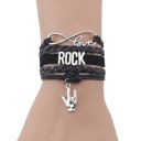 Flerlags læderarmbånd med rockmotiv 4