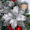 Fleur artificielle de poinsettia 5 pcs 6