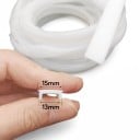 Flexibelt silikonprofil för LED-remsa Bredd 15 mm Inre spår 13 mm Längd 10 m Vit silikon Ersättningsskärm för taklampor 3