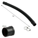 Flexible Hose for Aquarium 25 mm x 1 m Inlet and Outlet Water Hose with Hose Clamps Black for Filtration and Pump 3