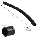Flexible Hose for Aquarium 32 mm x 1 m Inlet and Outlet Water Hose with Hose Clamps Black for Filtration and Pump 2