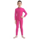 Flickors dansoverall med lång ärm och ståkrage, enstyckad trikå, polyester och elastan, för balett, gymnastik och dans 5