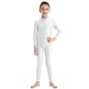 Flickors dansoverall med lång ärm och ståkrage, enstyckad trikå, polyester och elastan, för balett, gymnastik och dans 8