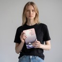 Flip Case 6 Zoll für Kindle 10. Generation 2019 mit Druck von blauen Wellen und Bergen unter rosa Himmel und mit Trageband und Folie 2