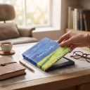 Flip cover verde acqua da 6 pollici per Kindle di 10ª generazione 2019 con cielo dipinto sopra un campo verde e con cinturino e pellicola 2