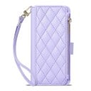 Flipcover til Samsung Galaxy S24+ Pung med lynlås og kort Quilted flipcover i kunstlæder med håndledsrem 4