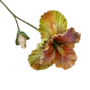 Floare decorativă artificială cu două capete pe tijă 46x15 cm din plastic, realizare realistă a florilor pentru aranjamente în vază și decorarea interiorului 5
