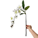 Floare decorativă artificială cu ramură lungă pe tijă 123 cm din material textil și plastic, realizare realistă pentru aranjamente și decorarea interiorului 1