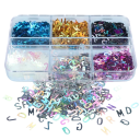 Flocos em forma de letras 3–4 g Confetes coloridos para decoração de Slime Resina Epóxi Nail Art Scrapbooking DIY decoração 1