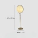 Floor Lamp with Globe Shade on Slim Stand, 120 x 40 cm, Neutral Light, Metal Frame, Silver, for Living Room 2