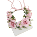 Floral Hair Crown Universal Size Full Roses and Delicate Flowers Romantic Natural Composition with Ribbon 3