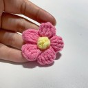 Flores tejidas a mano decoración textil 4 cm 10 unidades aplicaciones de poliéster para manualidades costura scrapbook y decoración 4