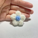 Flori tricotate manual aplicații decorative 4 cm 10 bucăți ornamente croșetate din poliester pentru realizarea scrapbook-urilor și decorațiuni textile 1