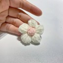 Flori tricotate manual aplicații decorative 4 cm 10 bucăți ornamente croșetate din poliester pentru realizarea scrapbook-urilor și decorațiuni textile 3