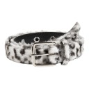 Fluffy Belt with Leopard Print Metal Buckle with Pin Length 103 cm Width 3.8 cm Faux Fur Y2K Style For Jeans and Trousers 3