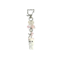 Fluffy Kitten Keyring with Bow Metal Alloy Keychain Decoration for Backpack Handbag Cute Gift 2