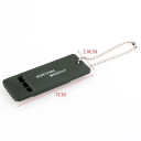 Fluier de supraviețuire verde 7 x 2,7 x 0,7 cm, fluier metalic de urgență cu lanț, 3 frecvențe, semnal puternic, supraviețuire în camping și exterior 2