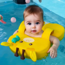 Flutuador amarelo inflável para crianças de 40 x 38 x 10 cm Círculo de natação com motivo de girafa para bebés de 6–36 meses Diversão aquática de verão 3