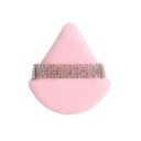 Fluwelen driehoekige make-up puff 7 x 6,5 cm gezichtspoeder spons cosmetische tool met diamantstrip fijne make-up applicator 4