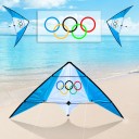 Flygande drake med olympiska ringar 1