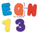 Foam Letters and Numbers for Bathing Children 36 pcs Colourful Alphabet and Numbers for Bathing Sticks to Tiles and Bath When Wet Size 5 x 7.5 cm 5