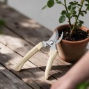 Foarfeca de grădină cu două lame 17,5 cm Lame metalice și mâner antiderapant bej cu arc Pentru tăierea copacilor, arbuștilor și florilor 2