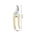 Foarfeca de grădină cu două lame 17,5 cm Lame metalice și mâner antiderapant bej cu arc Pentru tăierea copacilor, arbuștilor și florilor 6