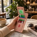 Fodral för Samsung Galaxy S26+ med utfällbart kortfack i konstläder Plånboksfodral Mobilskal med kortficka 11
