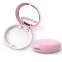 Fodral för tandställningar och tandproteser med spegel 9 x 9 x 2 cm plast rosa med färgglad insida för förvaring av aligners 2