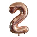 Fødselsdagsballon med roseguldtal 40 cm 3
