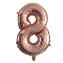 Fødselsdagsballon med roseguldtal 40 cm 9