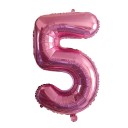 Fødselsdagsballon med tallet 80 cm, lyserød 6
