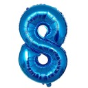 Fødselsdagsblå ballon med nummer 80 cm 9
