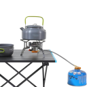 Fogão a gás dobrável em aço inoxidável 3000W 16x8 cm Mangueira 37 cm Tamanho compacto Caixa de armazenamento Cozinha ao ar livre em viagem 3