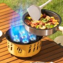 Fogão de gás para campismo resistente ao vento 20000W Fogão portátil para exterior Tipo cartucho 25x25x15,5 cm Alto desempenho Saco de armazenamento para viagens 3