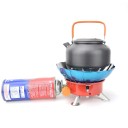Fogão portátil ao ar livre resistente ao vento 2800W 20,5x9 cm Fogão a gás dobrável Diâmetro 10 cm Tamanho 12x11 cm Saco de armazenamento Camping 3