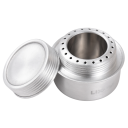 Fogareiro de álcool em liga de alumínio 71 x 43 mm Fogareiro portátil com tampa Fogareiro ultraleve a álcool para campismo Caminhada 26 g 2