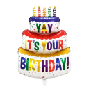 Foil Balloon 102 x 63 cm in the Shape of a Three-Tier Birthday Cake with Candles Party Decoration for Celebrations and Parties 1