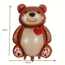 Foil Balloon 91 x 65 cm Large Bear Shaped Balloon Birthday Celebration Decoration Party Decoration Inflatable Foil Balloon 2