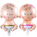Foil Balloon in the Shape of a Baby in a Nappy Curly Hair and Chubby Legs Shiny Aluminium Foil 47 x 26 cm Decoration for a Birth Celebration 6