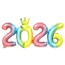 Foil Balloons 45 x 93 cm Numbers 2026 Silver Balloons Made of Aluminium Foil New Year Decorations New Year's Eve Party Graduation Christmas 19