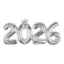 Foil Balloons 45 x 93 cm Numbers 2026 Silver Balloons Made of Aluminium Foil New Year Decorations New Year's Eve Party Graduation Christmas 16