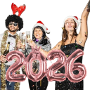 Foil Balloons 45 x 93 cm Numbers 2026 Silver Balloons Made of Aluminium Foil New Year Decorations New Year's Eve Party Graduation Christmas 7