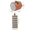 Foldable Case for 6 Glasses 17.8 x 12.2 x 13.5 cm Leather Travel Case with Fleece Organiser for Prescription and Sunglasses 7