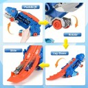 Foldable Dinosaur Truck 50 cm Plastic Portable Lorry with Dinosaur Design and 4 Small Cars 4