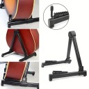 Foldable Guitar Stand A-Frame Metal Portable Holder for Electric and Acoustic Guitar Stable Support with Non-Slip End Caps 2