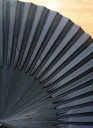 Foldable Hand Fan Made of Bamboo and Fabric Black Simple Elegant Design Dimensions 38 x 21 cm For Fanning and Refreshing on Hot Summer Days 2