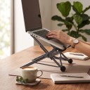 Foldable Laptop Stand 15 x 15 cm Portable with Adjustable Height and Viewing Angle Universal for Laptops and Various Devices Black 5