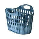 Foldable Laundry Basket with Handles 40 x 32 x 20 cm Plastic Grey Perforated Laundry Basket for Bathroom and Home 2